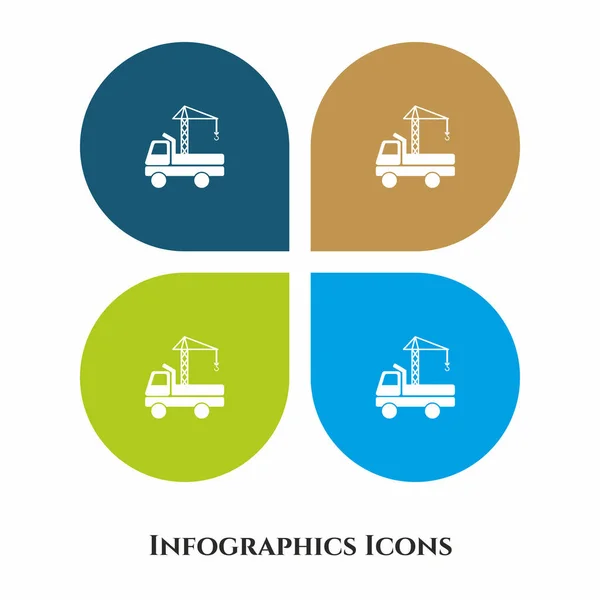 Kraanwagen Vector Illustratie Icoon Voor Alle Doeleinden Geïsoleerd Verschillende Achtergronden — Stockvector