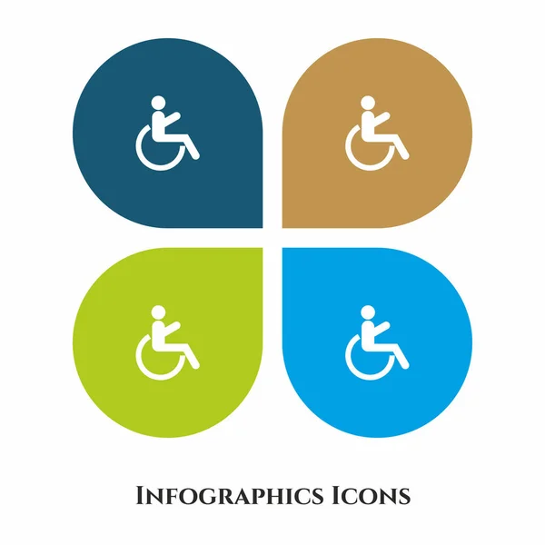Handicapped Vector Illustration Icon All Purpose Isolated Different Backgrounds — Stock Vector