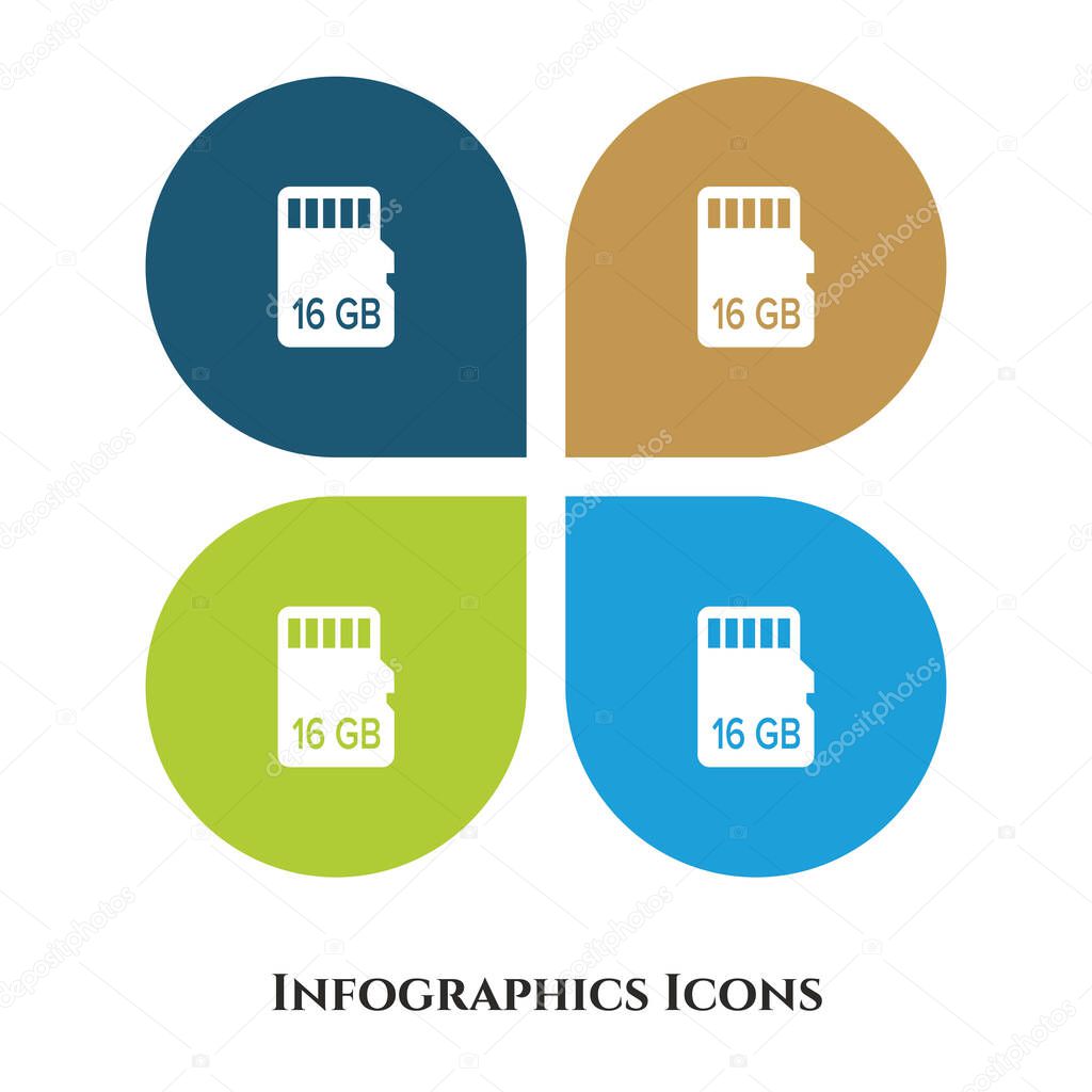 Memory Card Vector Illustration icon for all purpose. Isolated on 4 different backgrounds.