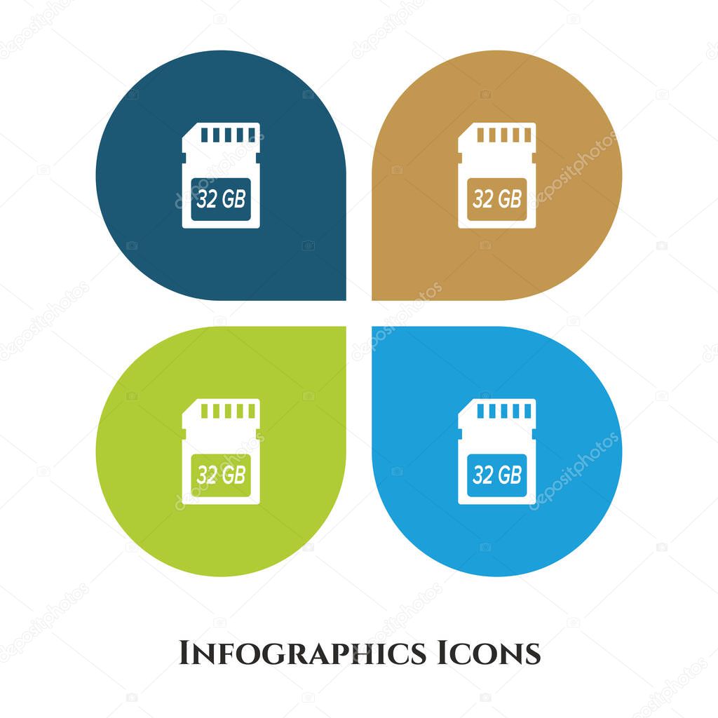 Memory Card Vector Illustration icon for all purpose. Isolated on 4 different backgrounds.