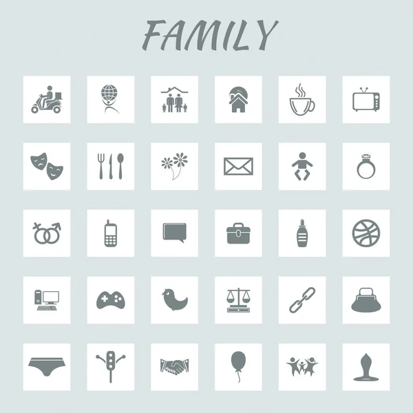 Set Iconos Familiares Editables Muy Útiles — Vector de stock