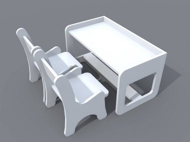 çocuk odası mobilyaları modern ve konforlu 3 boyutlu görselleştirme ayarla