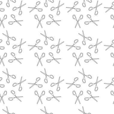 İleti örneği makas beyaz bir arka plan üzerinde vektör seamless doğrusal modeli