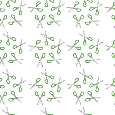 İleti örneği makas beyaz bir arka plan üzerinde vektör seamless doğrusal modeli