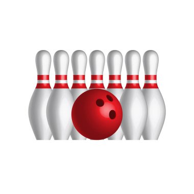Bowling topları beyaz arka plan üzerinde vektör çizim