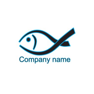 Logo balık siyah mavi. Şirket, club, mağaza