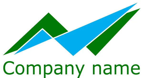 Logo-Abstraktion, Dreiecke aus Grün und Blau, Vektor — Stockvektor