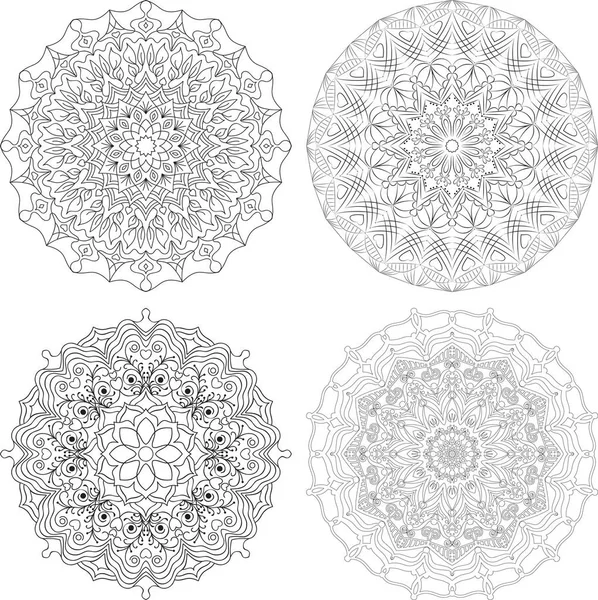 Elemento de contorno de mandala para decoración vectorial — Vector de stock