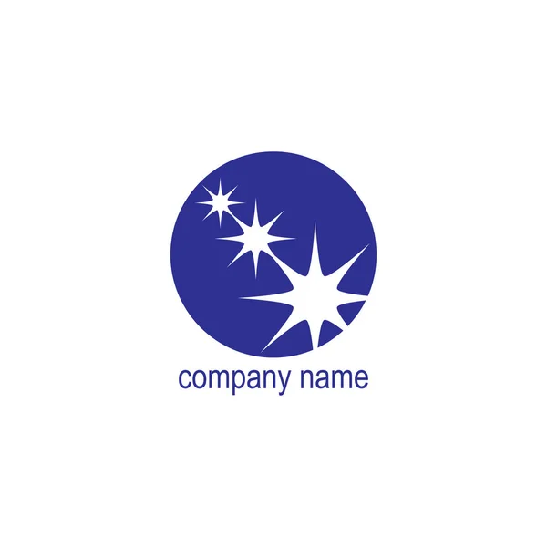 Firmenlogo blau rund mit weißen Sternen, Vektor — Stockvektor