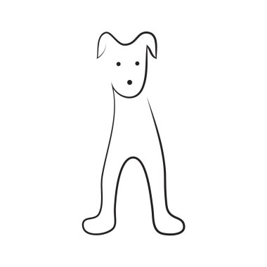 bir köpek için bir logo, izole siyah kontur çizgi amblemi
