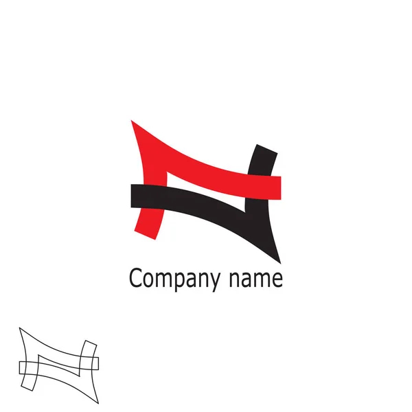 Logo-Vorlage von zwei Figuren in Form von Winkeln rot und blau — Stockvektor