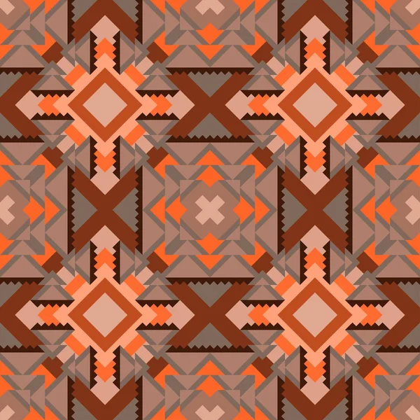 Motif ornement géométrique sans couture dans des tons bruns de différentes formes, pour linoléum, tuiles, tissu . — Image vectorielle