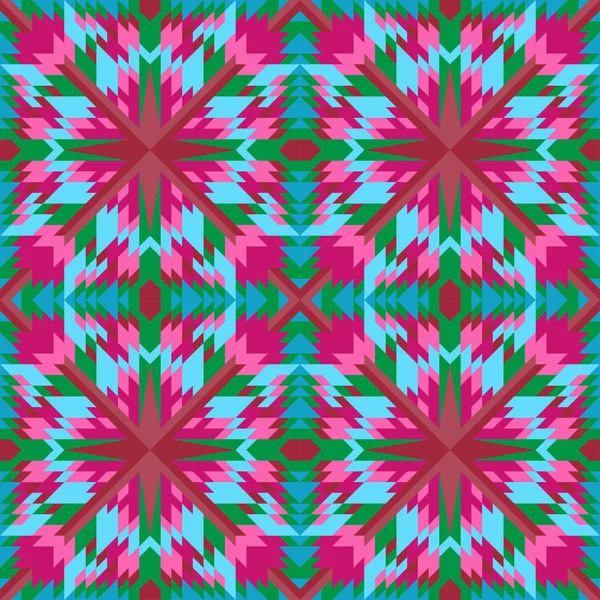 Symetryczne ornament geometryczny wzór. kafelki, dywany, narzuty. — Wektor stockowy