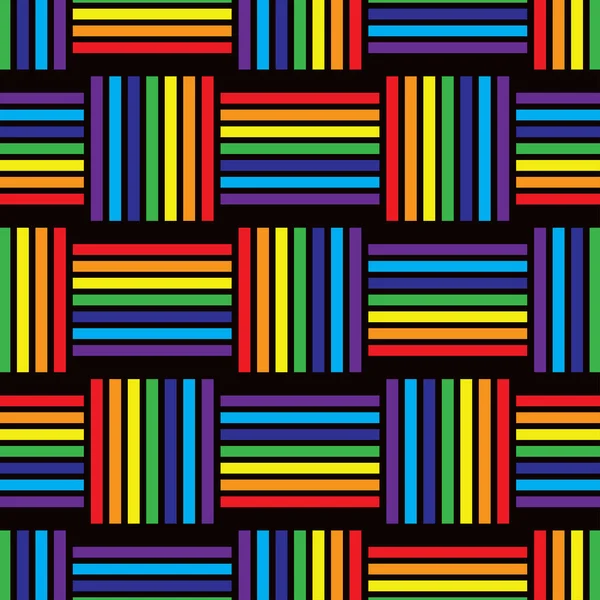 Abstract seamless geometric pattern of rainbow stripes. — Stock Vector