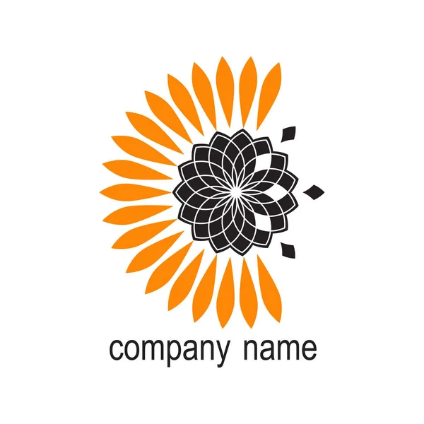 Logo für das Unternehmen, Sonnenblume. Vektor — Stockvektor
