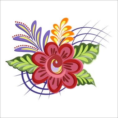 Dekorasyon için çiçek aranjmanı. İzole vektör illüstrasyonu.