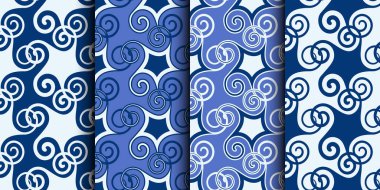 Kumaş, kağıt, duvar kağıdı için monokrom dikişsiz soyut desenler .