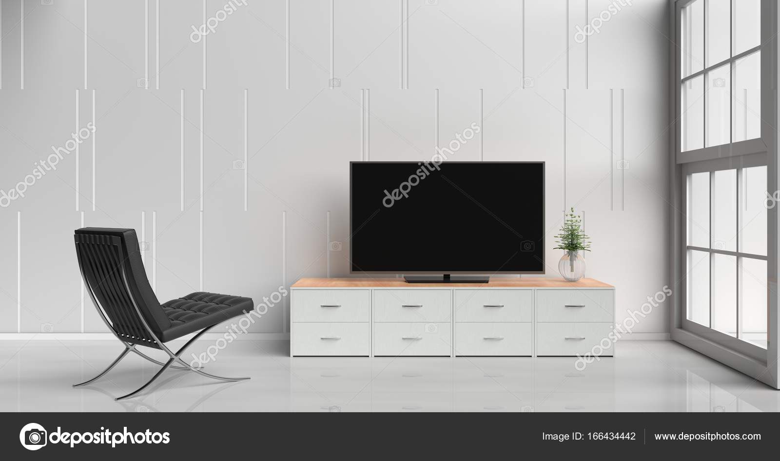 Smart tv, tv állvány, fehér nappaliban, dÃszÃtett fa fehér tv ...