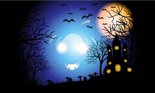 Halloween day it is scary on blue background. — Stock Fotó