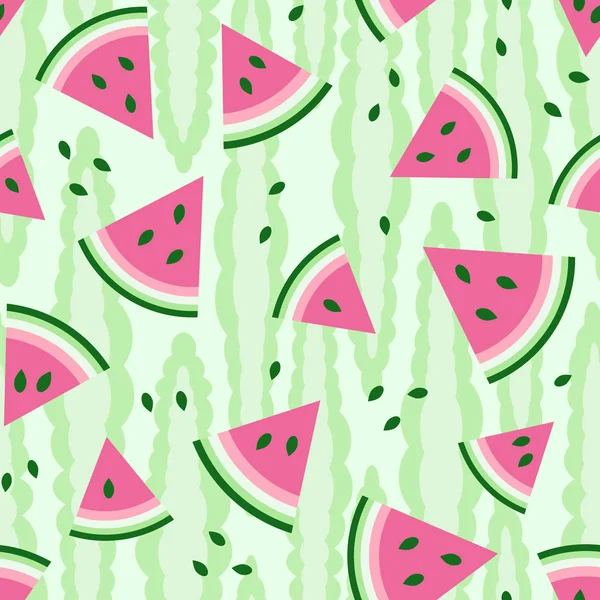 Wassermelone frische nahtlose Muster — Stockvektor