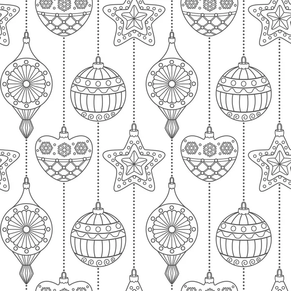 Christmas Retro Arnaments Seamless Pattern 휴가철 일러스트 — 스톡 벡터