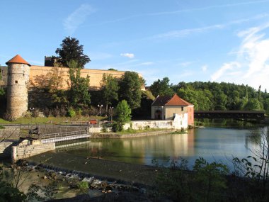 View of Cheb Castle and Ohre River clipart