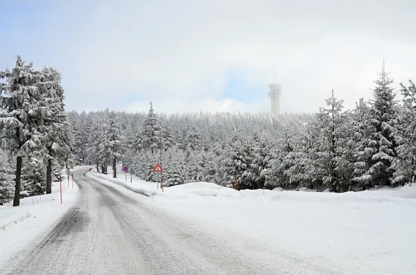 Zender Klinovec Ertsgebergte Tsjechië Winter — Stockfoto