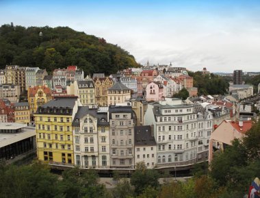 Karlovy Vary 'nin kaplıca kasabası.