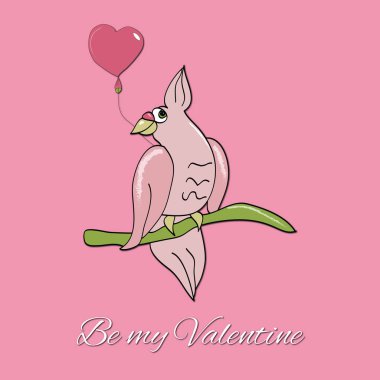 Sevgilim ol. Sevgililer Günün kutlu olsun. 14 Şubat Vektör illüstrasyonu ve balonlar. Sevimli aşk kartı.