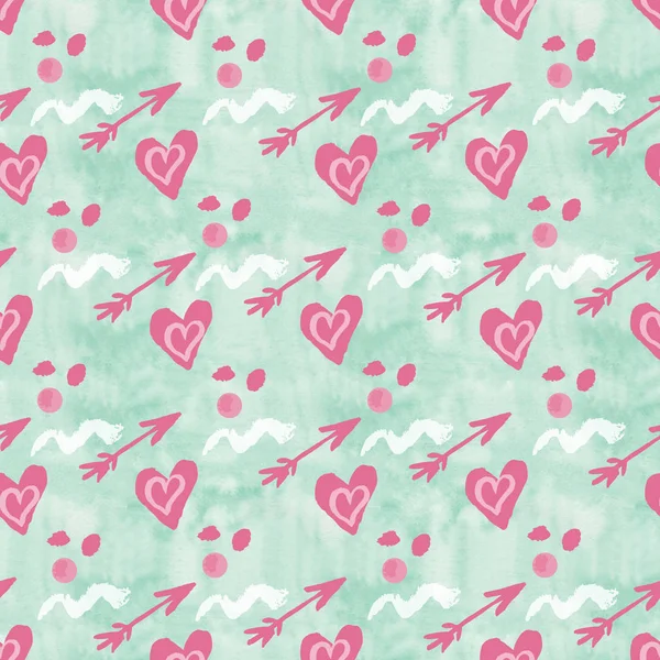Romantic Valentine love hearts seamless pattern — 스톡 사진