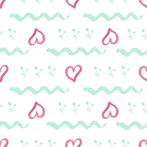 Romantic Valentine love hearts seamless pattern — ストック写真