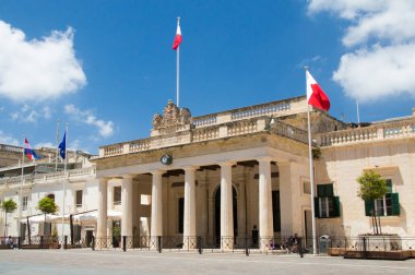 Valletta, Malta - 9 Mayıs 2017: St Georges Meydanı Misrah San Gorg.