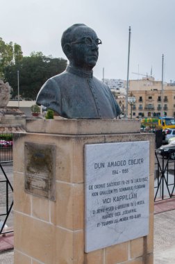 Msida, Malta - 16 Mayıs 2017: Anıt Amadeo Ebejer.