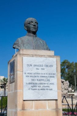 Msida, Malta - 16 Mayıs 2017: Anıt Amadeo Ebejer.