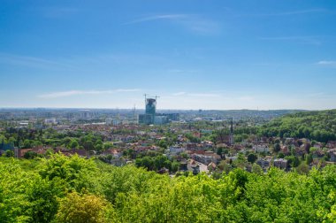 Gdansk, Polonya - 22 Mayıs 2017: Pacholek tepeden çekilen Gdansk, Panorama görünüm.