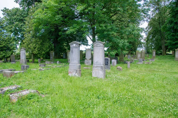 Stogi, Poland - June 18, 2017: Old graves at The biggest Mennonite Cemetery in north of Poland. — Stock Photo, Image