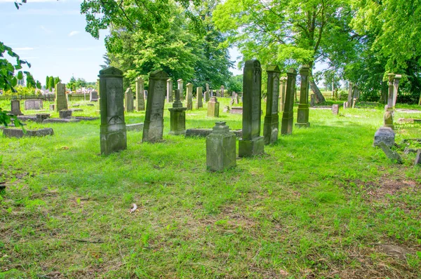 Stogi, Polsko - 18. června 2017: Staré hroby u největšího hřbitova Mennonite severně od Polsko. — Stock fotografie