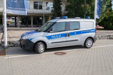 Gdynia, Polonya - 20 Ağustos 2017: Lehçe polis arabası.
