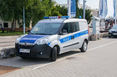 Gdynia, Polonya - 20 Ağustos 2017: Lehçe polis arabası.