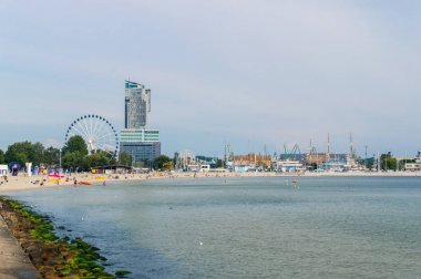 Gdynia, Poland - August 20, 2017: View for beach at Gdynia. clipart