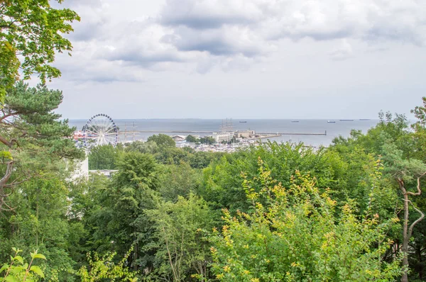 Gdynia, Polonia - 20 agosto 2017: Veduta del porto di Gdynia sul Mar Baltico . — Foto Stock