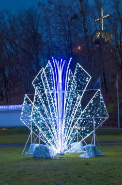 Gdynia, Polonya Grunwald yerde Noel dekorasyonu.
