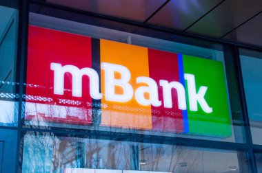 Sopot, Poland - January 7, 2018: mBank logo.