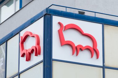 Gdansk, Polonya - 14 Ocak 2018: Banka Pekao Gdansk, Logo.