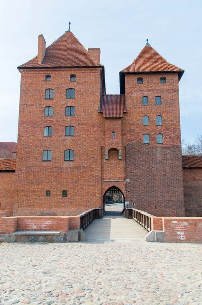 Castle gate of the Teutonic Order in Malbork from East. Malbork Castle is located in Poland.