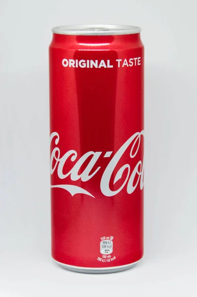 Pruszcz Gdanski Poland April 2018 Coca Cola Can 330 White — Stock Photo, Image