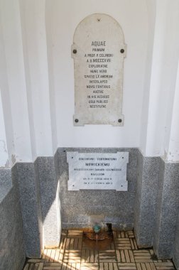 Naleczow, Polonya - 13 Nisan 2018: Aquae primum memorise Doktor Fortunat Nowicki için.