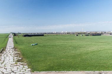 Lublin, Polonya - 14 Nisan 2018: Kl Lublin veya Majdanek toplama kampı.