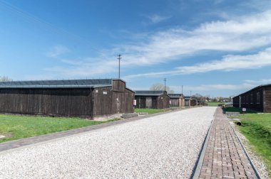 Lublin, Polonya - 14 Nisan 2018: Majdanek toplama kampı barakalarda.