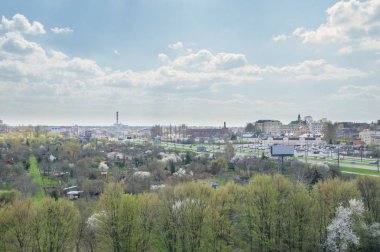Lublin, Polonya - 14 Nisan 2018: Union, Lublin avenue (Lehçe aleja Unii Lubelskiej).